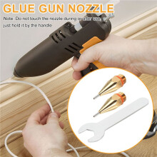 2Pcs 1Mm Aperture Diameter Hot Melt Glue Nozzle 1.0X40Mm Copper Nozzle With Nozzle Wrench Interchangeable Nozzle Parts
