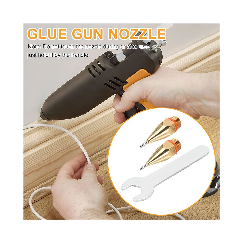 2Pcs 1Mm Aperture Diameter Hot Melt Glue Nozzle 1.0X40mm Copper Nozzle With Nozzle Wrench Interchangeable Nozzle Parts 6031503657433