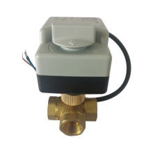 Air Conditioning Electric Actuator Valve AC220V DN15 Three-Way Electric Valve Three-Wire Two-Control