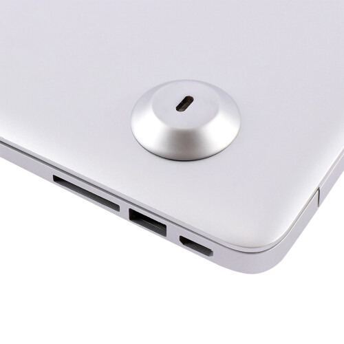 Adhesive Security Plate with Slot for Cables To Lock Down Laptops, Tablets, Monitors and Other Devices (Silver 2 Pack) 2
