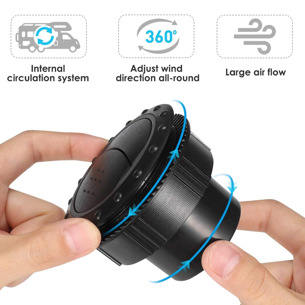 2Pcs Rv Air Conditioning Deflector Outlet Louvered Air Vent Exhaust Grille For Car Rv Boats Yacht 4712661918049