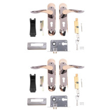 2X Indoor Household Door Handle for Home with Security Lock Key Set Aluminum Alloy