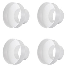 4X Adaptador de Redutor de Tubo de Ventilação Adaptador de Duto de Ar Conector de Tubo para Sistema de Ventilação em Linha (150-100 Mm)
