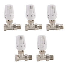 5X 3/4Inch Brass Thermostatic Radiator Valve Straight Type DN20 Automatic Temperature Control Valve Floor Heating