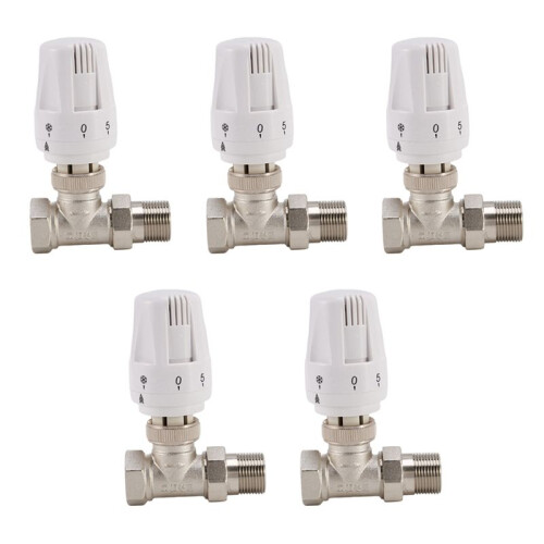 5X Válvula de Radiador Termostática de Latão de 3/4 Polegadas Reta Tipo DN20 Válvula de Controle Automático de Temperatura Aquecimento de Piso
