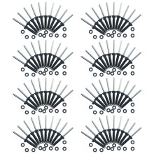 80 Pcs Tri-Grip Rivet with 80 O Rings Long Grip Tri-Fold Tri Bulb for Deep Water Installing Kayak, Canoe and Boat
