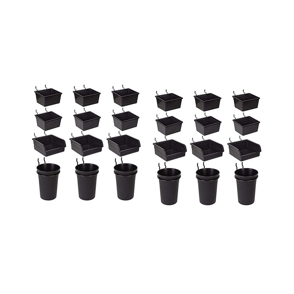 Pegboard Bins Peg Board Cups With Hooks & Loops 24 Pack,Assortment Organizer Accessory,Tools Storage Arrange System Kit 6034161325287