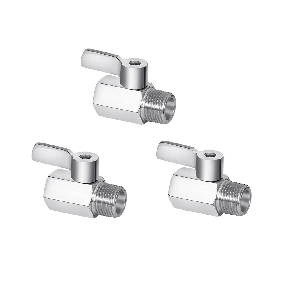 Shower Shut Off Valve, 304 Stainless Steel Valve Npt Thread(1/2Inch Male X 1/2Inch Female),3 Pack 6033970350435