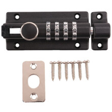 2X Cerradura con Contraseña, Perno Negro, Pestillo Puerta de Metal, Antirrobo, Combinación de Seguridad, Candado de Dígitos, Herrajes para Puertas