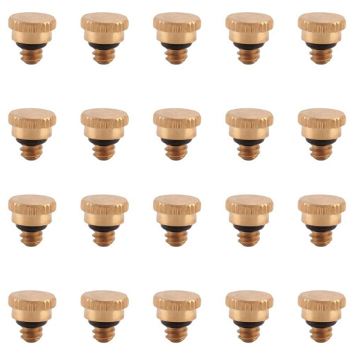 20PCS 10/24 Screw Thread Brass Misting Nozzle Plug Low Pressure Atomizing Mist Nozzle for Outdoor Cooling System