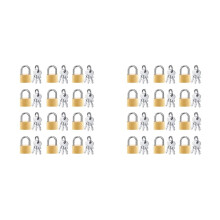 24 Pack Padlock Small Padlock Solid Brass Locks with 3 Key for Luggage Lock,Backpack,Gym Locker Lock,Suitcase Lock
