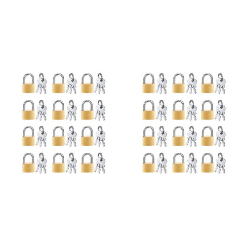 24 Pack  Padlock Small Padlock Solid Brass Locks with 3 Key for Luggage Lock,Backpack,Gym Locker Lock,Suitcase Lock