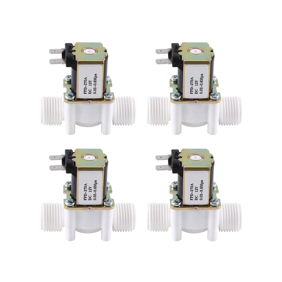 4X Dc12v N/C Normally Closed Water Solenoid Valve G1/2-Inch Plastic Electrical Solenoid Valve For Water Dispenser 6032483723903