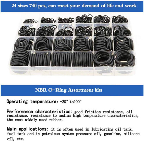 1480Pcs Rubber O-Ring Kit 24 Sizes Seals for Garages, Ordinary Plumbers 1