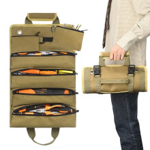 Multifunktionale Tragbare Oxford-Stoff-Haushalts-Auto-Werkzeugaufbewahrungs-Rolltasche Hardware-Kit Elektriker-Werkzeugtasche Schwarz