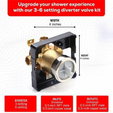Corps de Valve de Douche R10000 UNBX, pour Kit de DéCoration de Robinet de Douche, Inverseur de Valve Dissimulé pour Salle de Bain