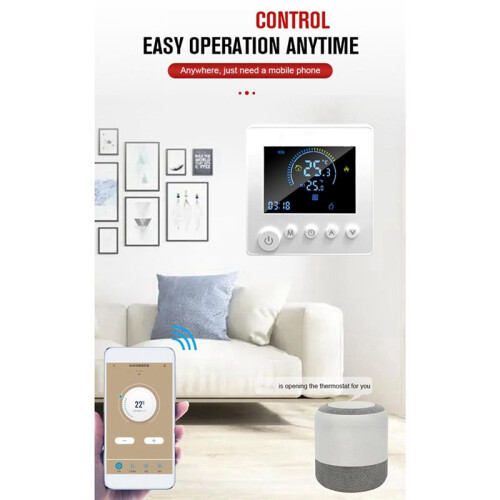 TUYA WiFi Thermostat Temperature Controller Water Electric Floor Heating TRV 3A Digital LCD Display Wall Mounted 1