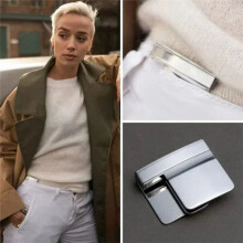 Pince de RéGlage de Ceinture Clip de Ceinture Multifonctionnel Boucle de RéGlage Pantalon Taille RéTractable Boucle de Ceinture Pliante, Argent