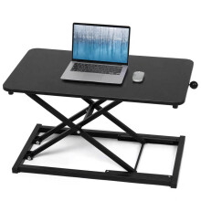Height Adjustable Standing Desk Converter 23.6 Inch with Keyboard Tray for Home Office Black