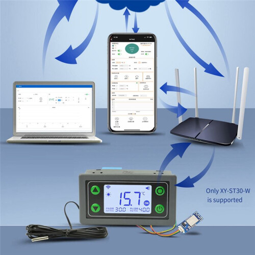 ST30W WIFI Thermostat Temperature Controller Digital Display Thermostat High Low Temperature Alarm 2
