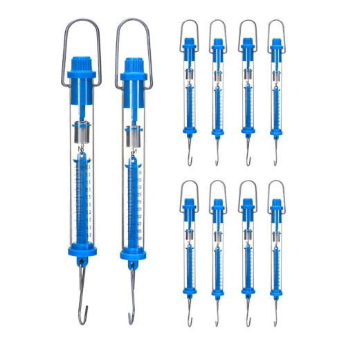 Spring Scale, 10 Pack 5N Transparent Spring Balance Hanging Tube Spring Scale