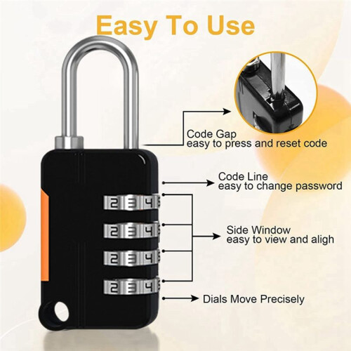 2PCS 4 Digit Number Combination Pad Lock Padlock Outdoor Waterproof Lock Suitcase Luggage Security Coded Lock 1