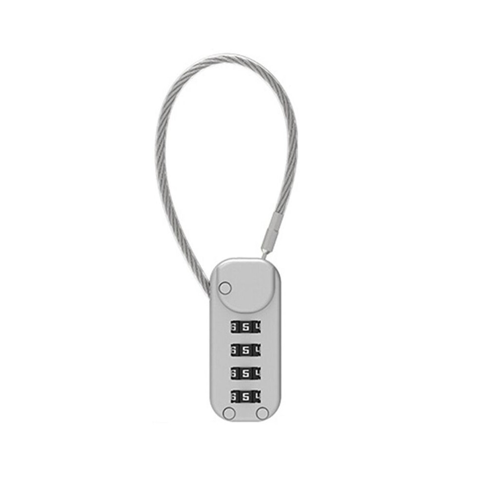 Security Combination Padlock 4-Digit Combination Padlock Zinc Alloy Anti-Theft Suitcase Gray Tauoh