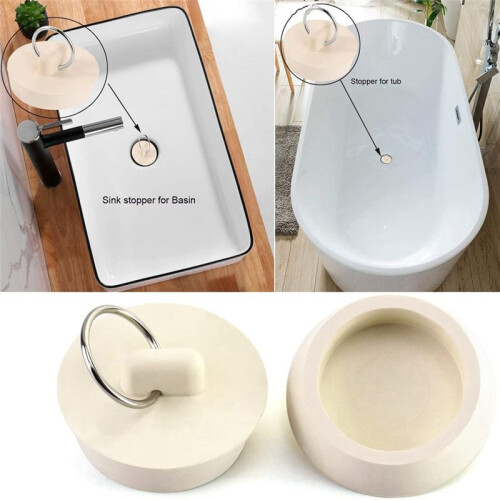 2in White Rubber Wash Basin Bathtub Plug Sink Plug Drain Pipe Plug Sink Plug Water Plug 1