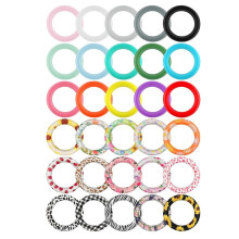 30 Piezas Cuentas de Anillos Tóricos de Silicona, Anillos de Silicona con Cuentas de Girasol de 65 mm Cuentas Colgantes de Bucle de Silicona Redondas