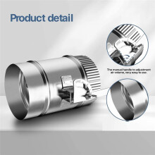 Amortiguador de Volumen Manual para Conducto HVAC de 4 Pulgadas con Manga, Conducto de Flujo de Aire Ajustable Galvanizado, Equilibrio de Aire HVAC