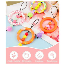 30PCS Silicone O Rings Beads, 65mm Sunflower Beadable Silicone Rings Spring Summer Round Silicone Loop Pendant Beads