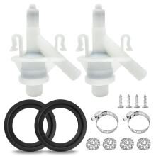 2Pack 385311641 Water Valve Kit for Sealand/ Toilets Series 300,310,320,321, with 2 Pcs Toilet Flush  Seal