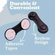 Child Proofing Cabinet Locks 4 Pack & Child Safety Cabinet Strap Locks 4 Pack,Gray+Black
