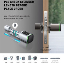 Password Swipe Card Intelligent Lock TongTong APP Unlocking Anti-Theft Fingerprint Replacement Lock Cylinder,B