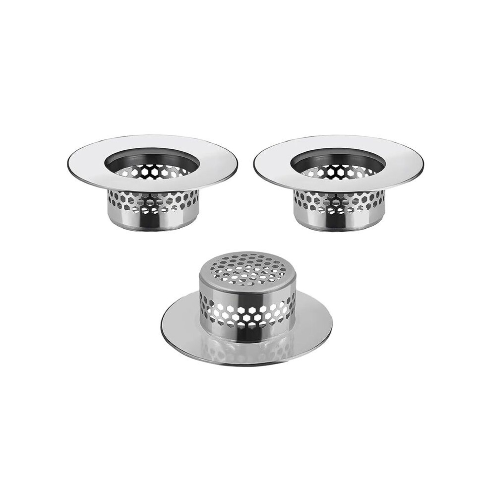 Bathtub Drain Cover, Bathroom Sink Strainer, Drain Hair Catcher For Bathtub Laundry Utility Sink, B(3-Pack) 4711393444741