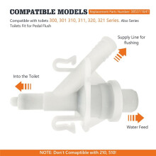 2Pack 385311641 Water Valve Kit for Sealand/ Toilets Series 300,310,320,321, with 2 Pcs Toilet Flush Seal