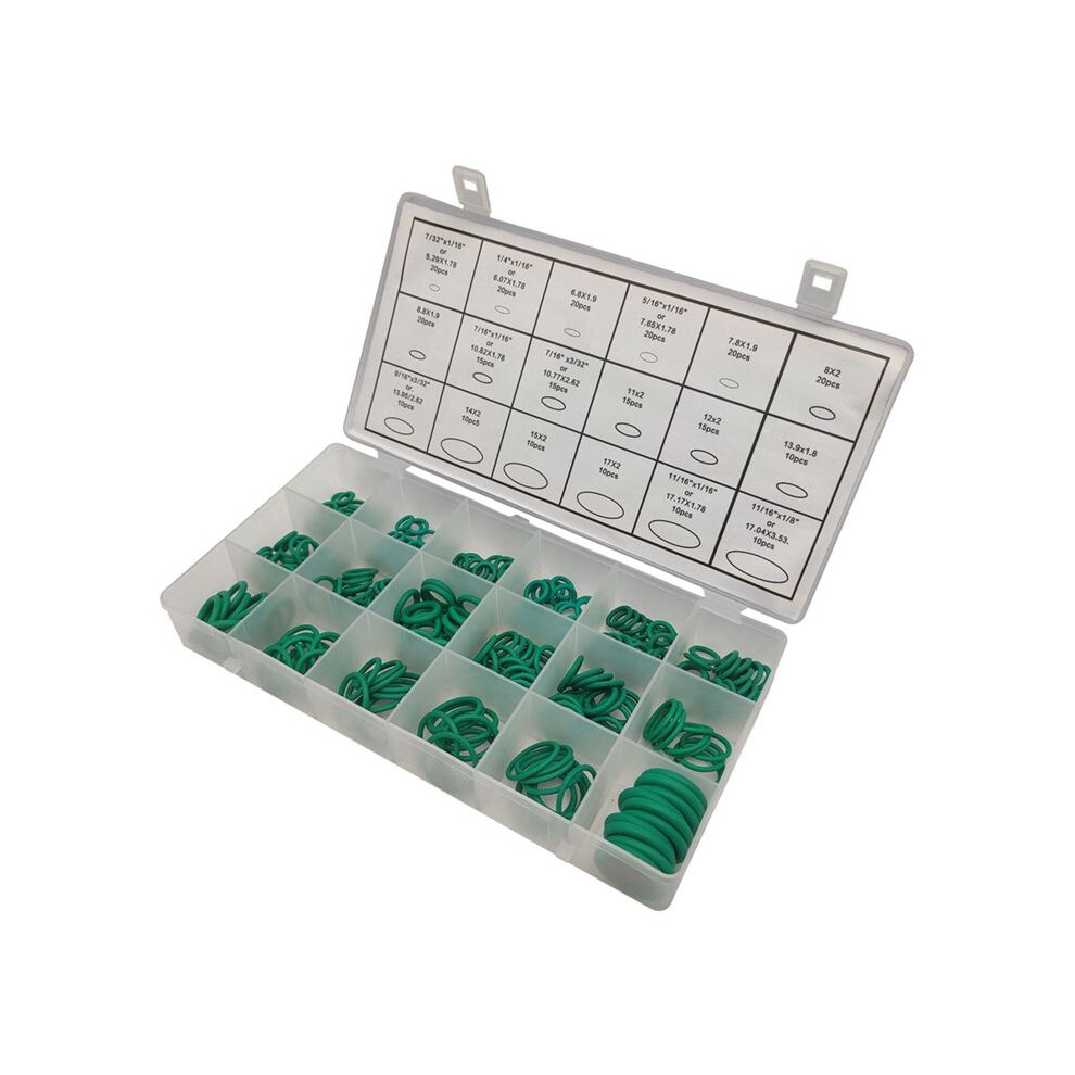 270Pcs Green Sealing Ring Repair Boxed O-Ring Nitrile Rubber Ring Gasket High Pressure High Temperature Rubber Ring 4712523415037