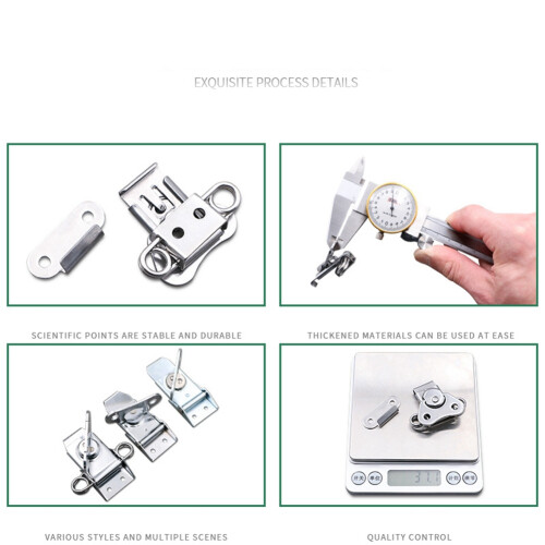 304 Stainless Steel Draw  Butterfly with Keeper and Spring Twist Lock for Case, Assembling Boxes, (6 Pieces) 2