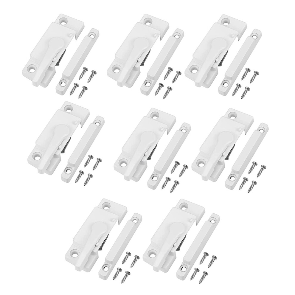 Window Sash Locks, 8 Pack White Window Sash Locks & Latches Replacement For Anti-Theft Protect Family Security 4714147812391