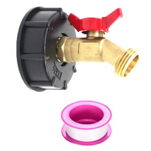 275-330 Gallon IBC Tote Tank Adapter, Ibc Tote Fittings, S60 X 6 Coarse Thread + Garden Hose Valve Faucet