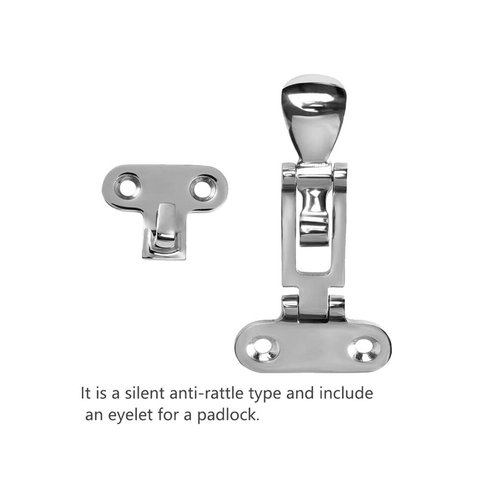 Marine Grade Boat Door Hatch Anti-Rattle Latches, Hold Down Clamp Latches, Solid Construction, Lockable,(2 Pcs) 6031462918729