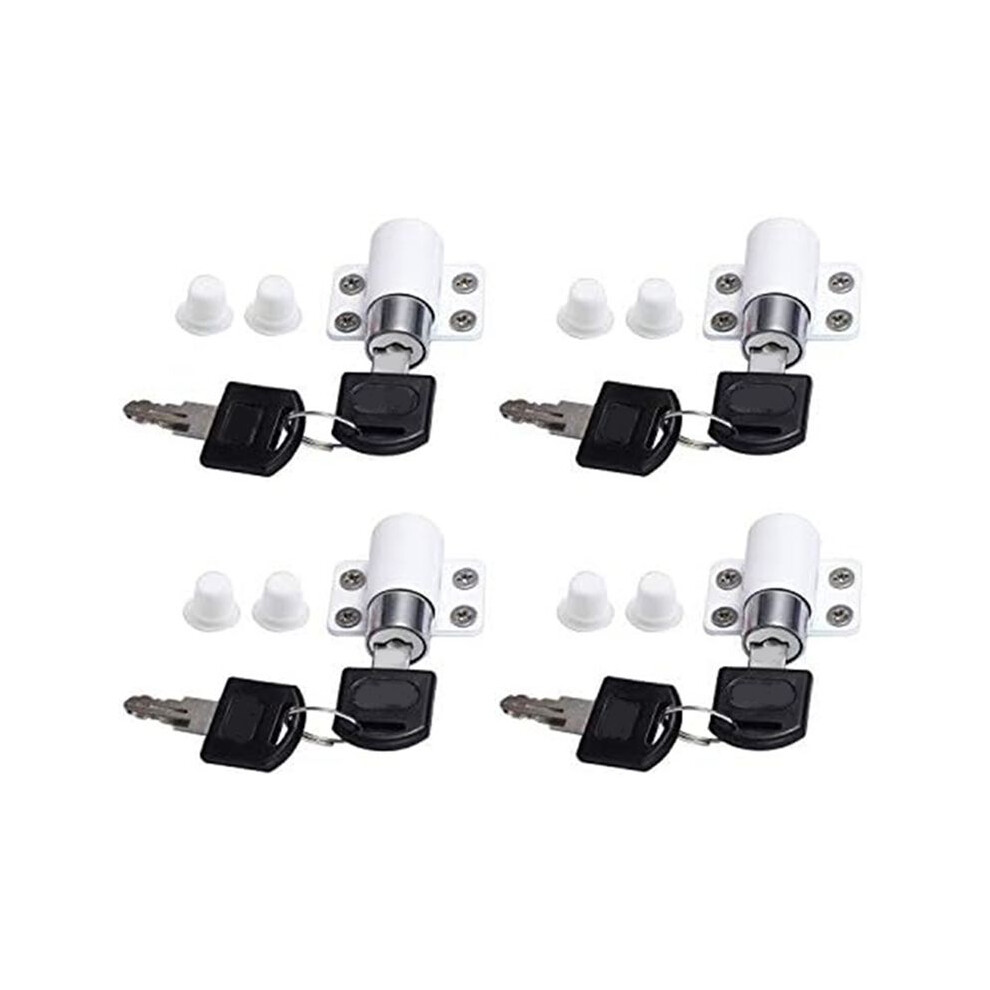 4PCS Sliding Window Lock Security with Key for Sliding Door, Child Security Locks Home Security Childproof Door Lock
