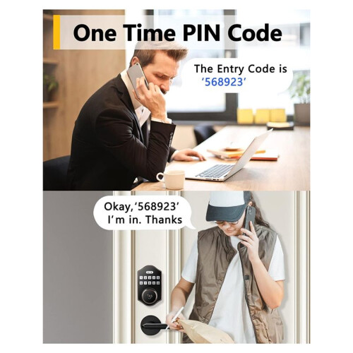 Keyless Entry Door Lock, Electronic Deadbolt with Keypad, Auto Front Door Lock, 100 Users Codes with Anti-Peeking