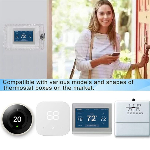 Caixa de Trava de Termostato Universal com Tampa de Chave de Termostato para Termostato Na Parede Se Encaixa em Termostatos de 7X4,5 Polegadas ou