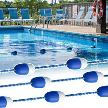 Blue and White Pool Lane Divider Rope 3m with Floats, Durable Polyethylene Swimming Pool Marker