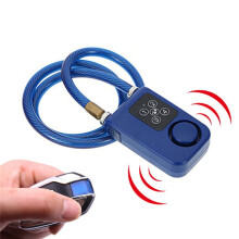 Fiets Veiligheidsslot Draadloze Afstandsbediening Anti-Diefstal Trilalarm Slot Elektrisch Motor Code Kettingslot Blauw
