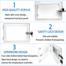 Thermostat Lock Box with Key Universal Thermostat Cover with Lock, Clear Thermostat Guard for Wall