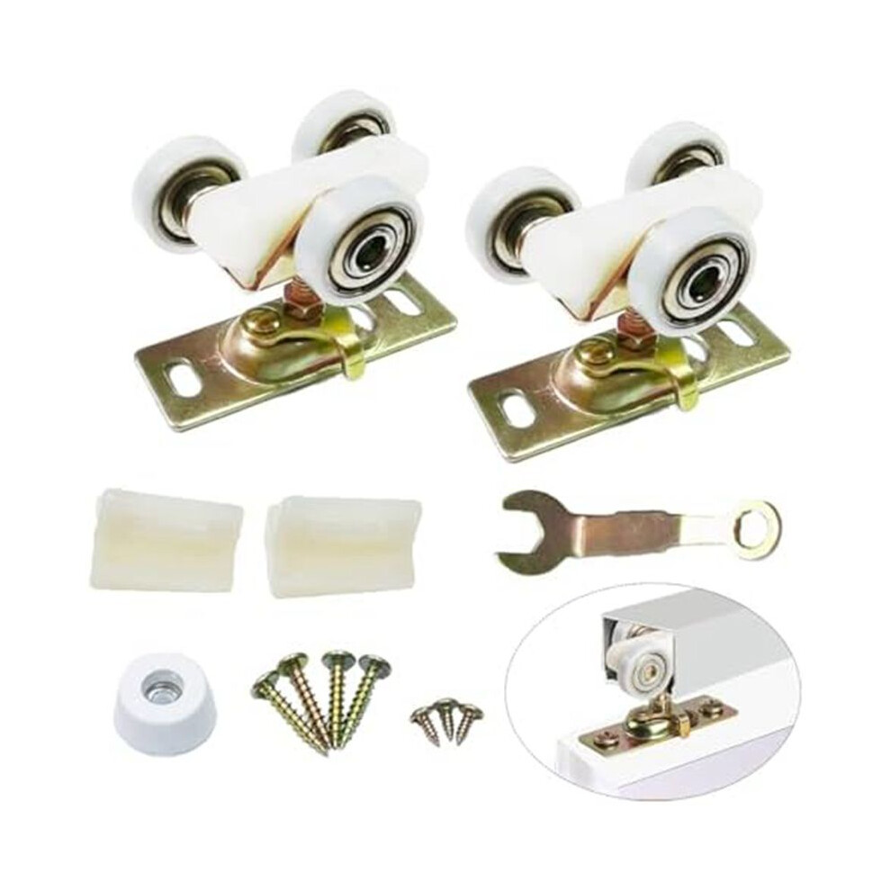 2 Pack Sliding Pocket Door Hardware Top Hanger Rollers Wheels Assembly Fit Johnson Part 1125 & 1500 Hardware Kit 4712412646801