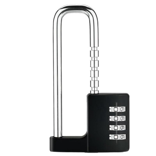 Combination Padlock Outdoor, Waterproof Heavy Duty Padlock with Code, Multifunctional Adjustable Long Padlock- Black 1