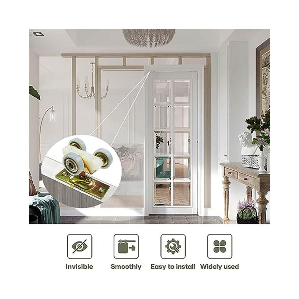 2 Pack Sliding Pocket Door Hardware Top Hanger Rollers Wheels Assembly Fit Johnson Part 1125 & 1500 Hardware Kit 4851514180582